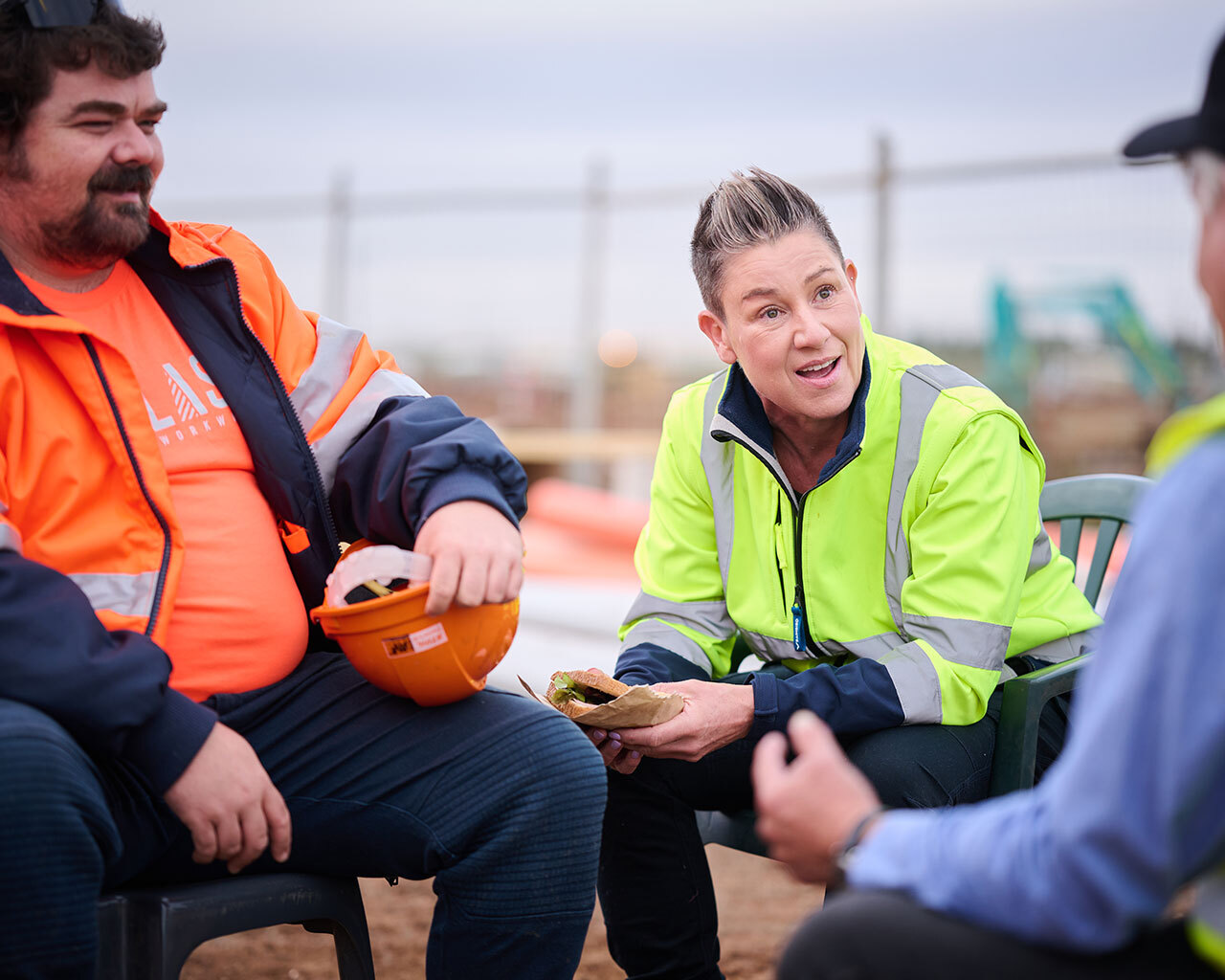 Construction worker break