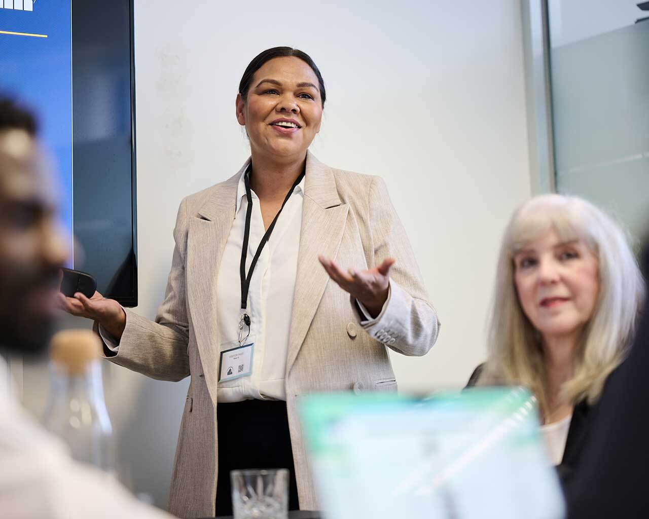 OWI woman presenting